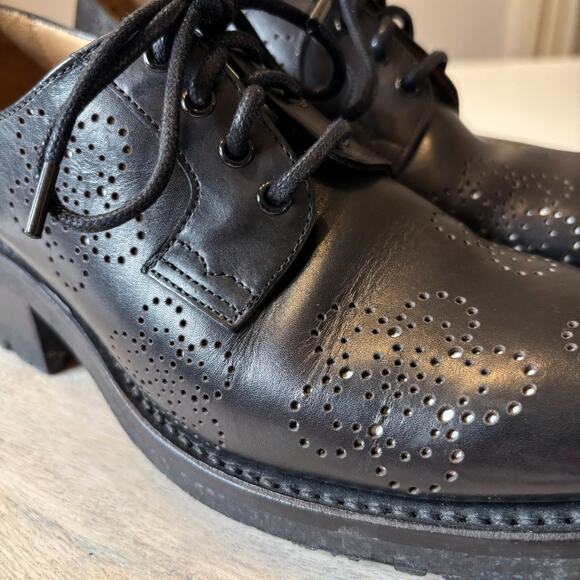 The Office of Angela Scott Miz Stewart Black Leather Oxford Shoes EU 38.5 US 8.5 - Picture 7 of 16